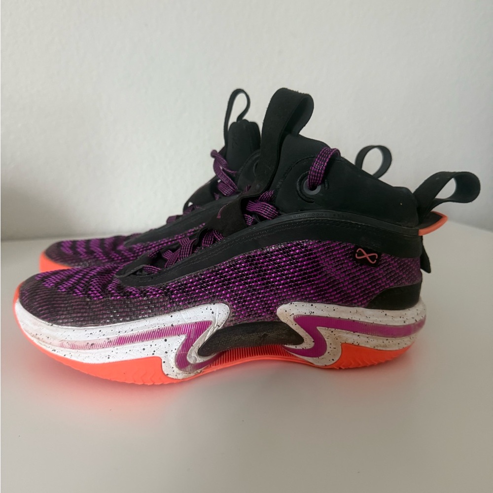 Jordan Black and Orange Sneakers with Honeycomb Soles
